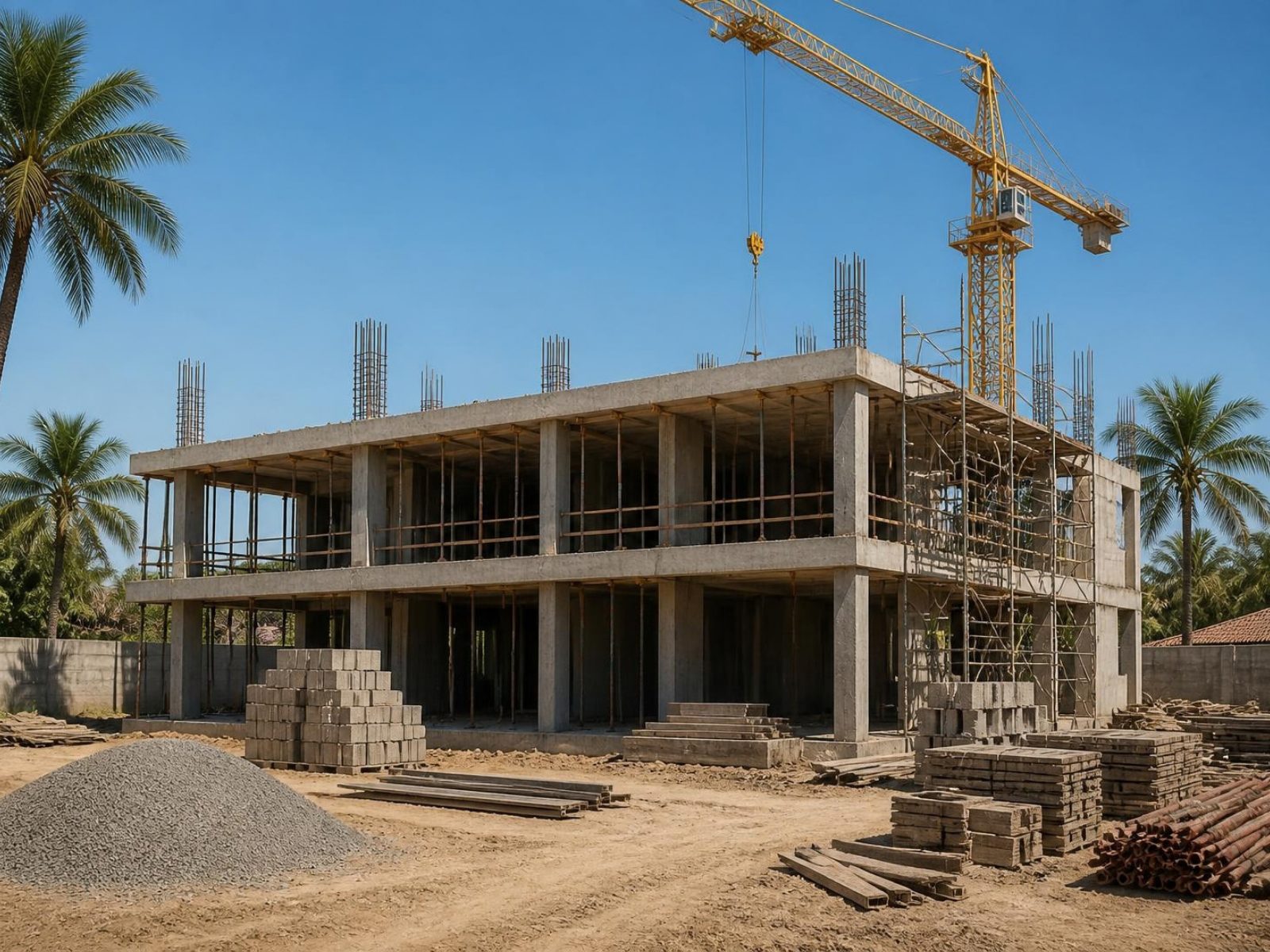 Residential building under construction in The Gambia