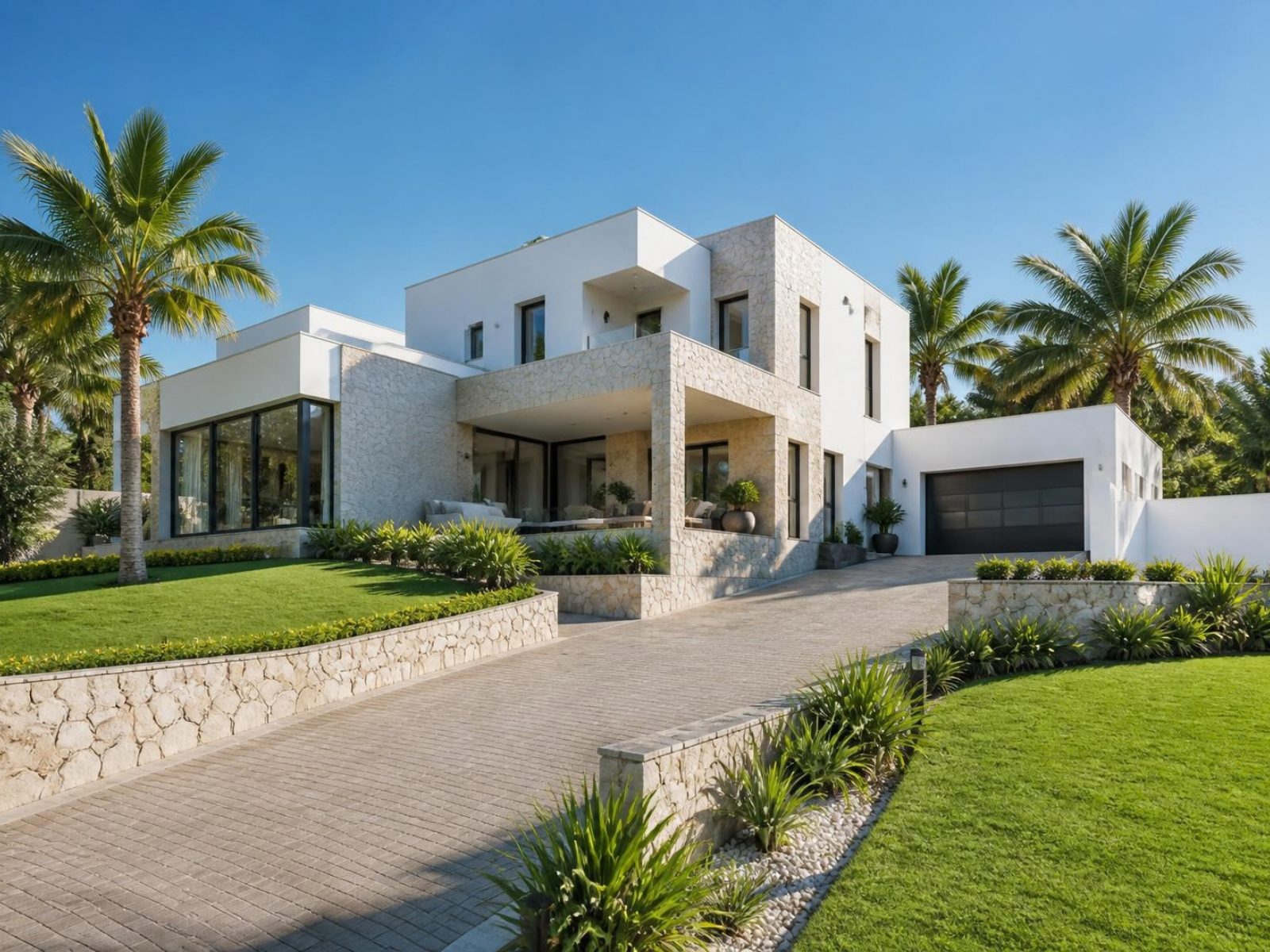 Contemporary white villa with garden for sale in Brufut Heights, The Gambia